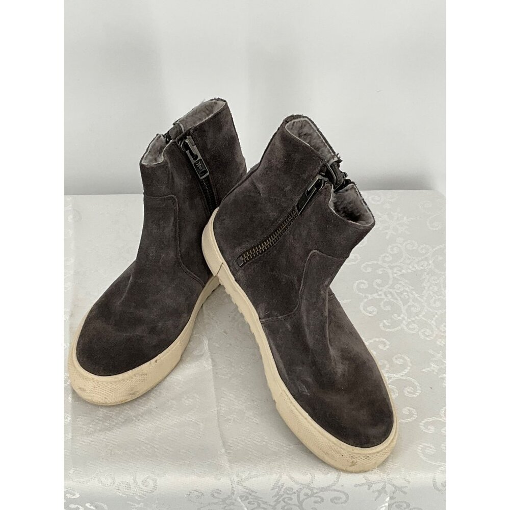Frye Womens Shearling-Lined Suede Boots‎ With Side Zipper Closure Size 9.5